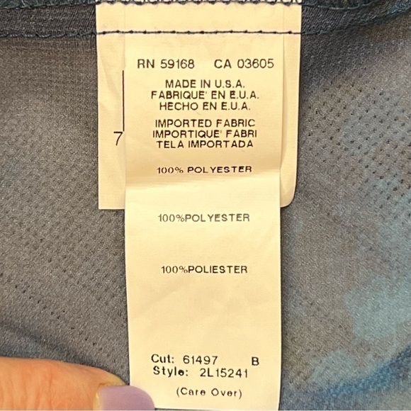 Karen Kane Ombre Floral Print Vest Ruana Kimono Sz M Blue EUC‎ Like New - Picture 10 of 11